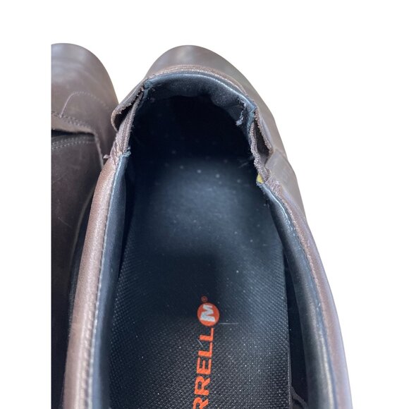 Merrell Mens brown leather slip on comfort casual loafers Sz 13 SKU 9650 - Picture 8 of 15